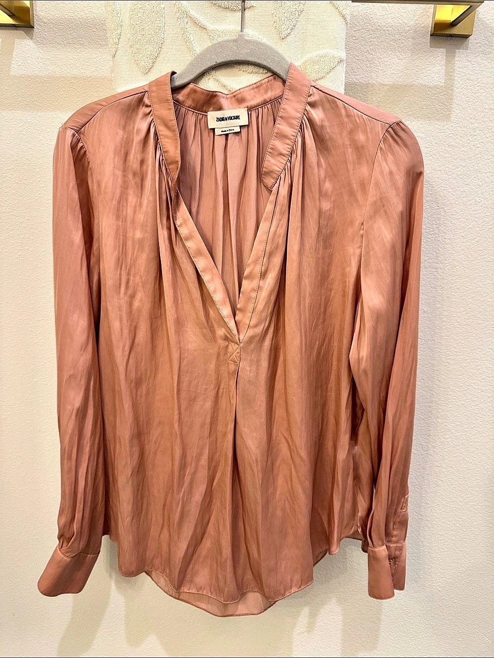 Zadig & Voltaire Tink Satin Blouse Pink Medium